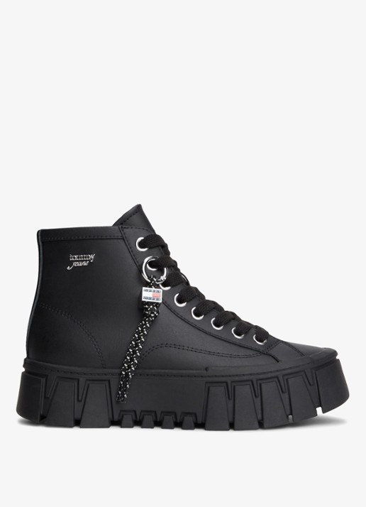 Tommy Hilfiger Sneaker met plateauzool  - voorkant 5 zwart