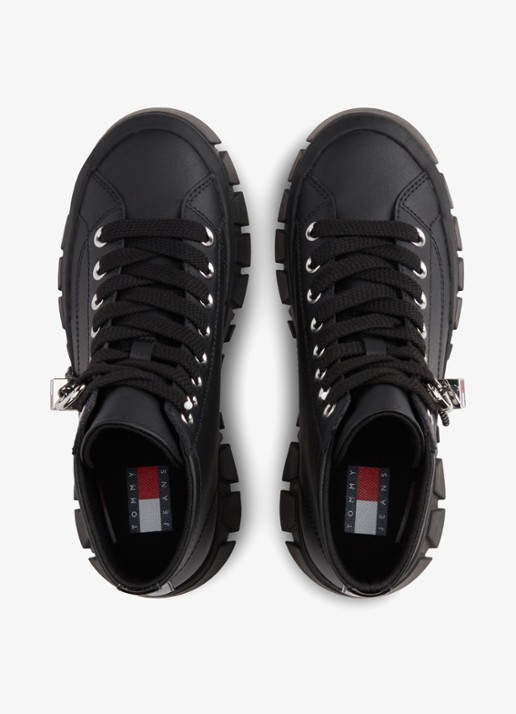 Tommy Hilfiger Sneaker met plateauzool  - voorkant 6 zwart
