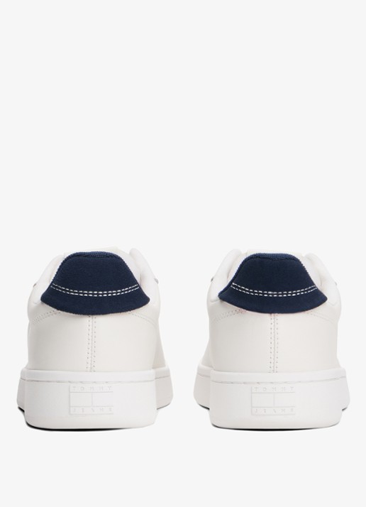 Tommy Hilfiger Sneaker van leer met logo - achterkant 2 donkerblauw