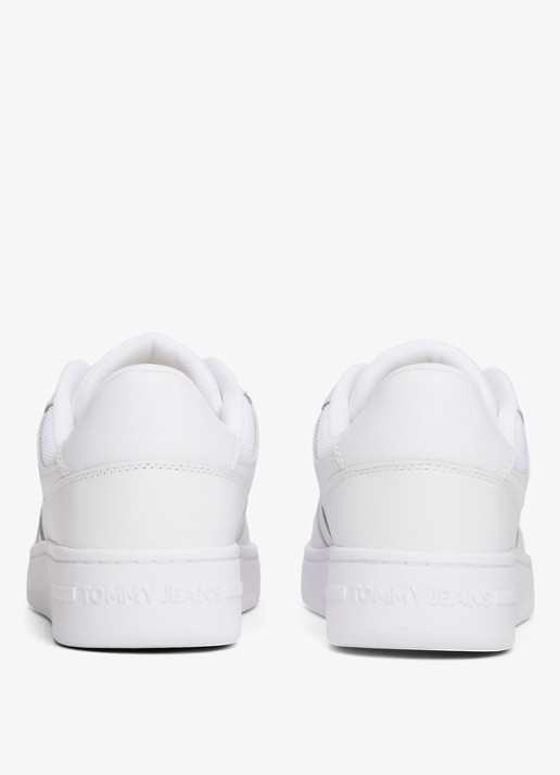 Tommy Hilfiger Sneaker van leer met logo - achterkant 3 wit