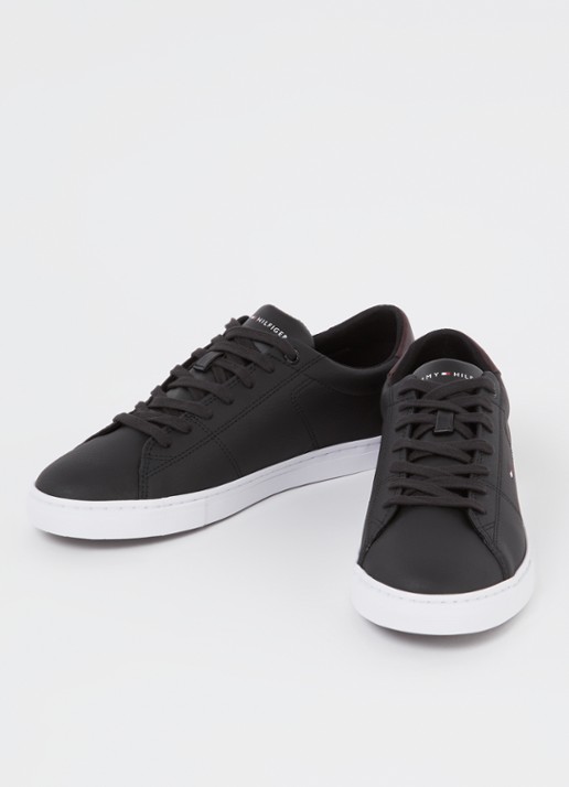 Tommy Hilfiger Sneaker van leer - detail 3 zwart