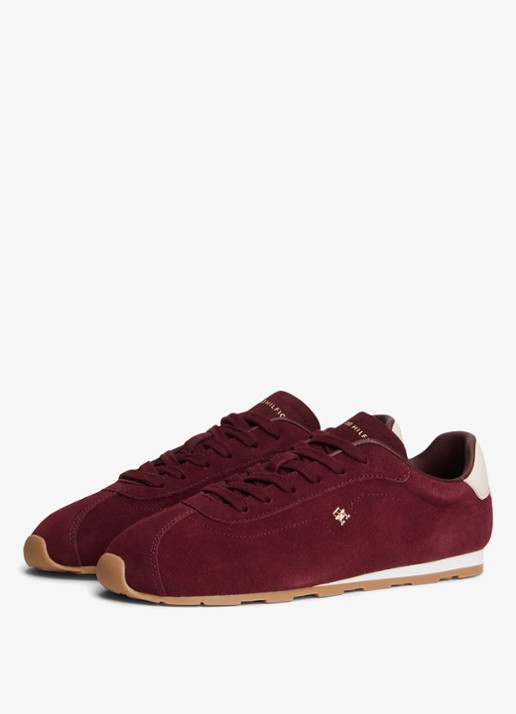 Tommy Hilfiger Sneaker van suède - voorkant 2 oxblood-xut / rood