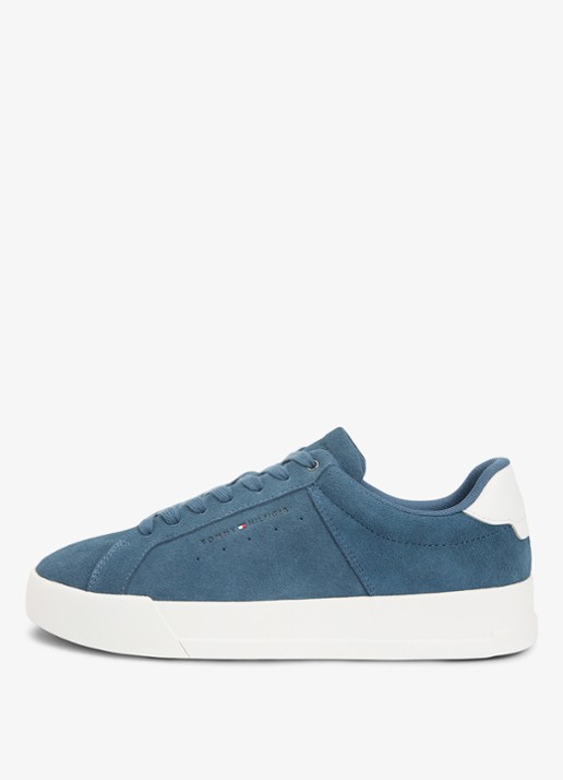 Tommy Hilfiger Sneaker van suède - detail 2 kobaltblauw
