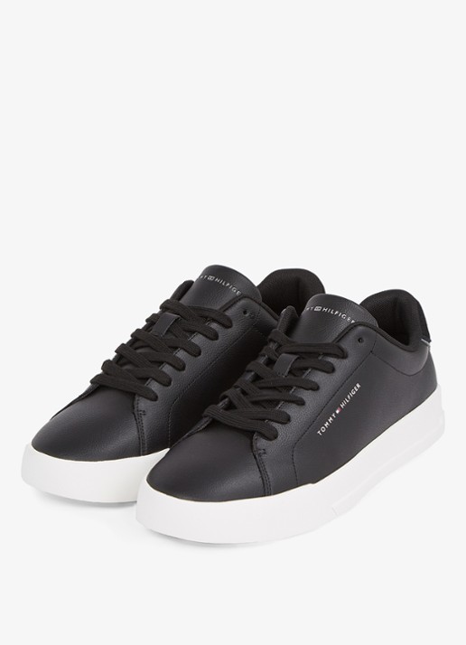 Tommy Hilfiger Sneakers van leer - detail 2 zwart