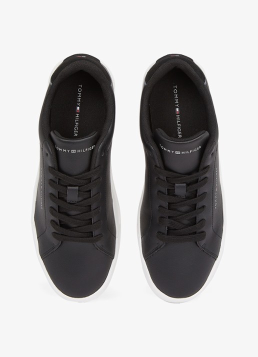 Tommy Hilfiger Sneakers van leer - detail 3 zwart
