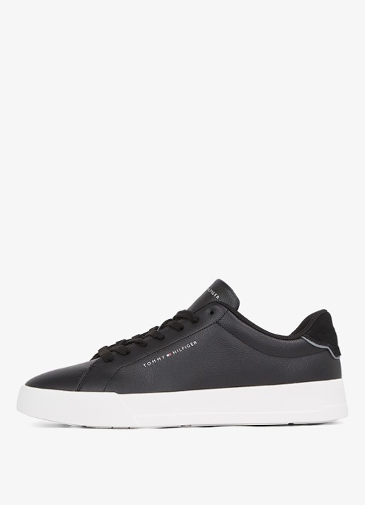 Tommy Hilfiger Sneakers van leer - voorkant 5 zwart