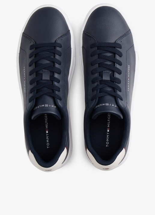 Tommy Hilfiger Sneakers van leer - detail 2 donkerblauw