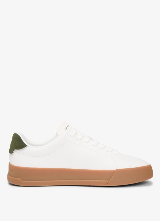 Tommy Hilfiger Sneakers van leer - detail 6 ecru-arctic spruce