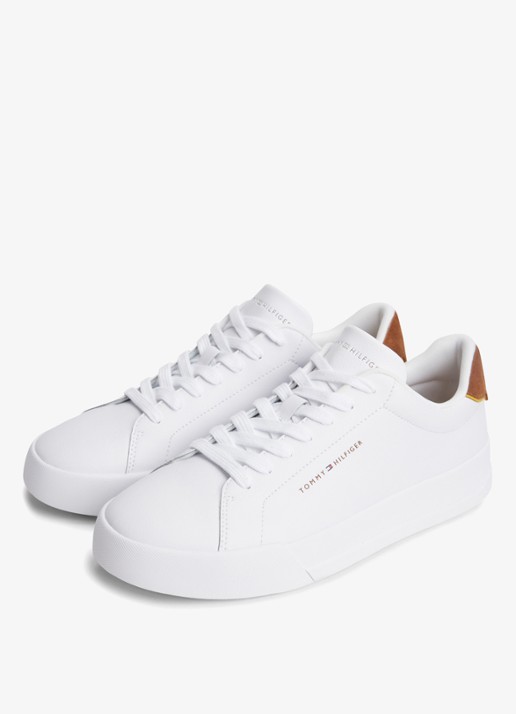 Tommy Hilfiger Sneakers van leer - detail 2 white/coconut groove-02r / wit