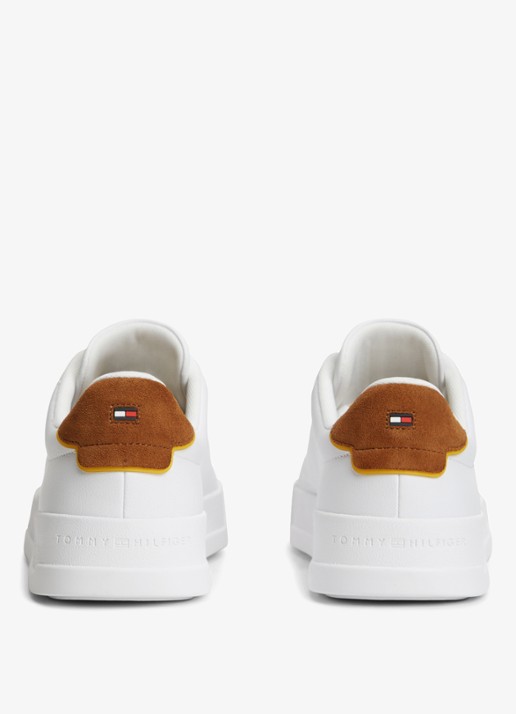 Tommy Hilfiger Sneakers van leer - detail 3 white/coconut groove-02r / wit