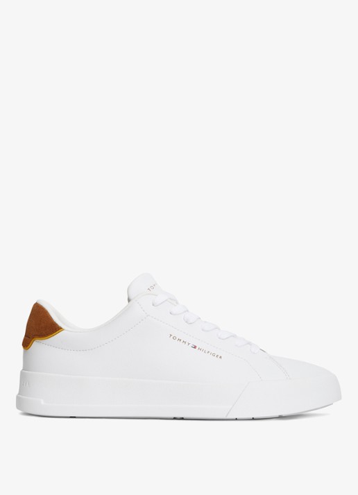 Tommy Hilfiger Sneakers van leer - detail 5 white/coconut groove-02r / wit