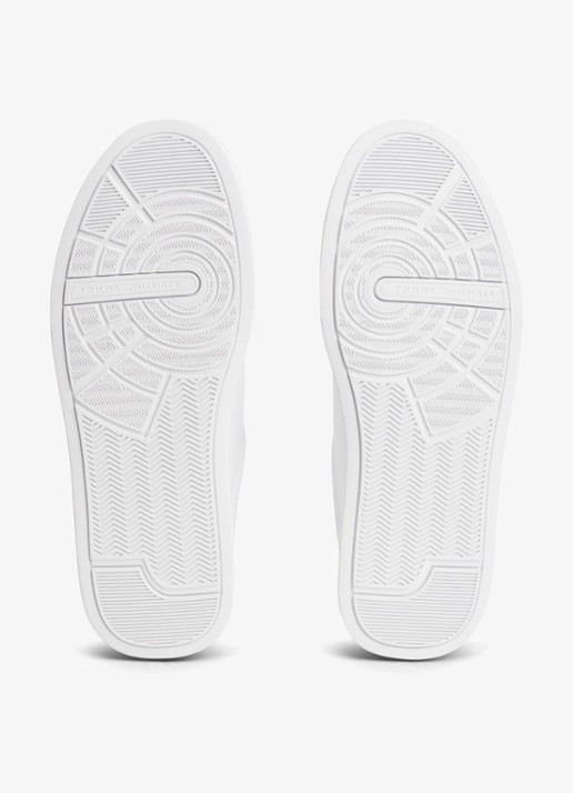 Tommy Hilfiger Sneakers van leer - detail 6 white/coconut groove-02r / wit