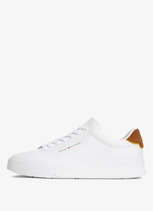 Tommy Hilfiger Sneakers van leer - voorkant white/coconut groove-02r / wit