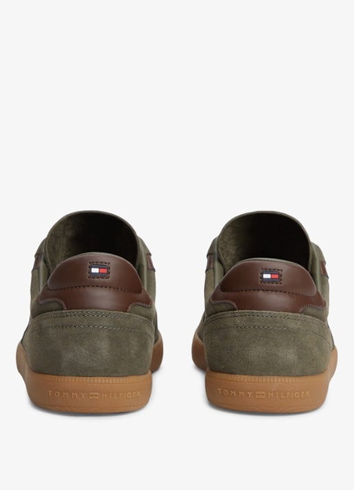 Tommy Hilfiger Sneakers van suède - detail 5 olijfgroen