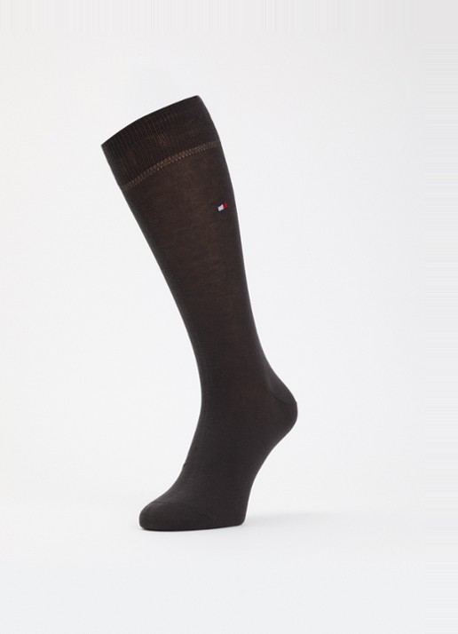 Tommy Hilfiger Sokken in katoenblend met logo in 2-pack - detail donkerbruin