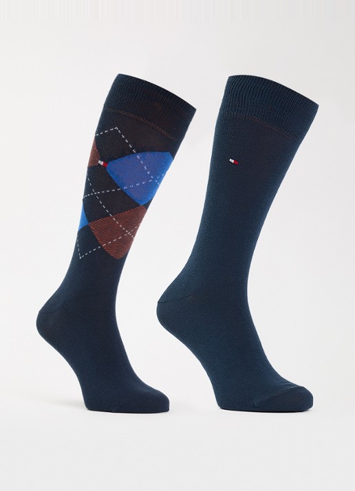Tommy Hilfiger Sokken in katoenblend met logo in 2-pack - voorkant 2 indigo