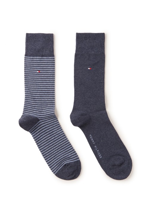 Tommy Hilfiger Sokken met logo in 2-pack - voorkant 3 indigo