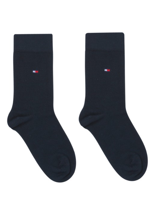 Tommy Hilfiger Sokken met logo in 2-pack - voorkant blauw