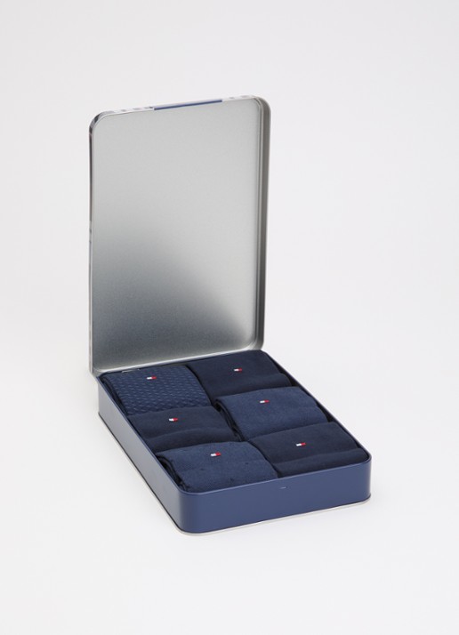 Tommy Hilfiger Sokken met logo in 6-pack giftbox - detail 4 donkerblauw