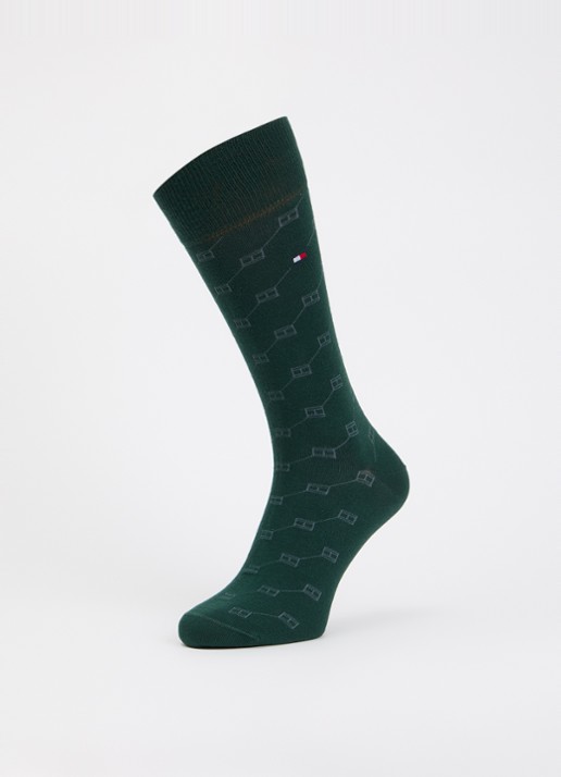 Tommy Hilfiger Sokken met print en logo in 2-pack - detail 3 donkergroen