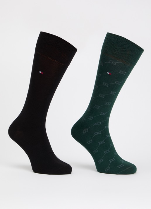 Tommy Hilfiger Sokken met print en logo in 2-pack