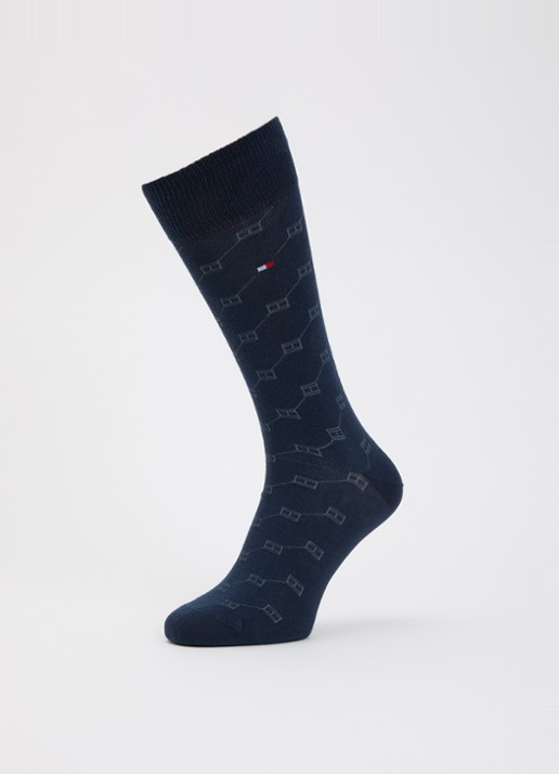 Tommy Hilfiger Sokken met print en logo in 2-pack - detail 3 donkerblauw