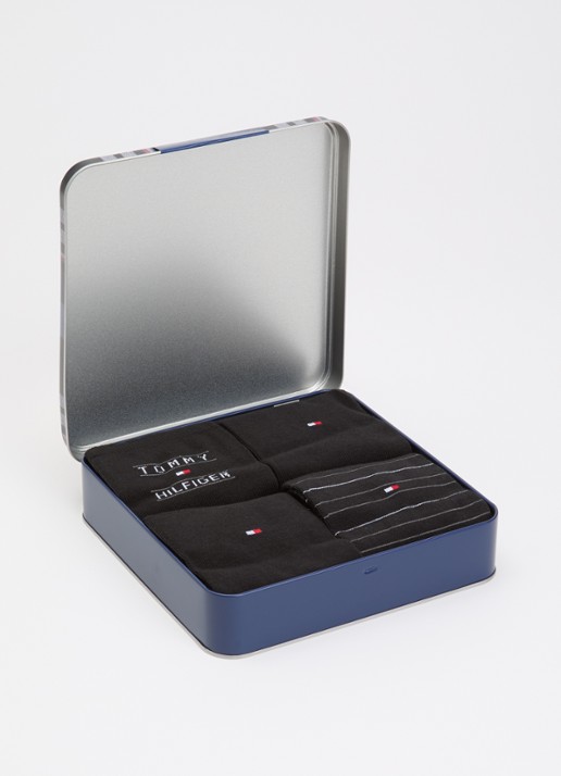 Tommy Hilfiger Sokken met print in 4-pack giftbox - detail 4 zwart