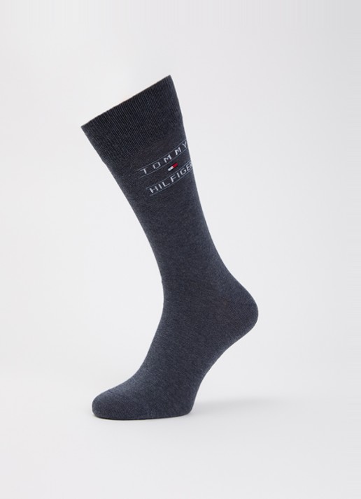 Tommy Hilfiger Sokken met print in 4-pack giftbox - detail 3 antraciet