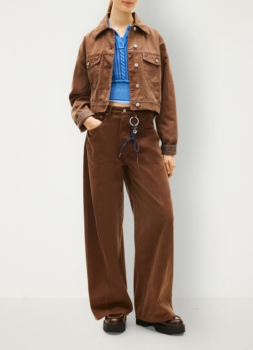 Tommy Hilfiger Spijkerjas met gekleurde wassing met logo - voorkant 2 bruin