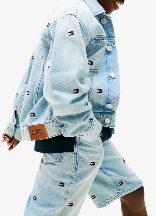 Tommy Hilfiger Spijkerjas met logoborduring - detail 5 indigo