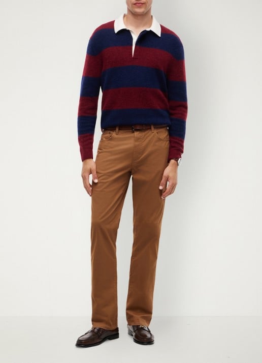 Tommy Hilfiger Straight fit chino met paspelzakken - voorkant 2 oranje