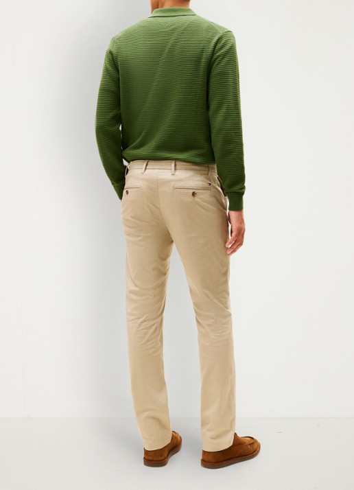 Tommy Hilfiger Straight fit chino met steekzakken - achterkant beige