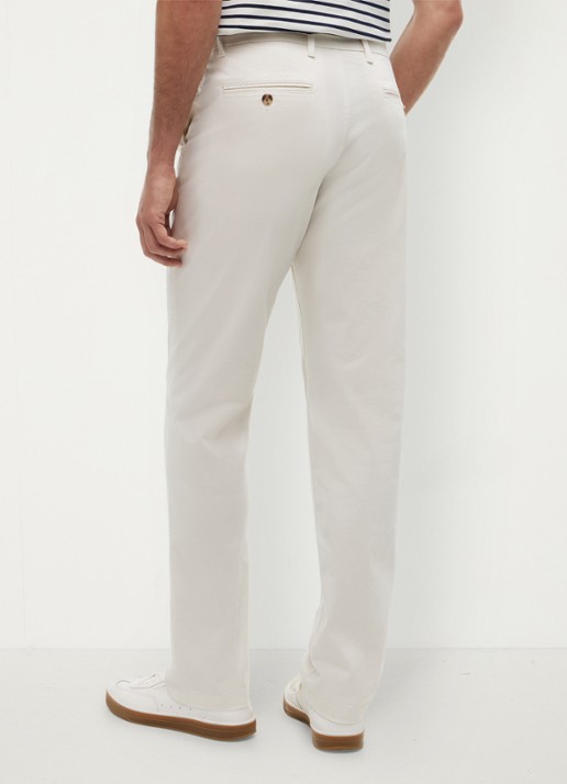 Tommy Hilfiger Straight fit chino met steekzakken - achterkant ivoor
