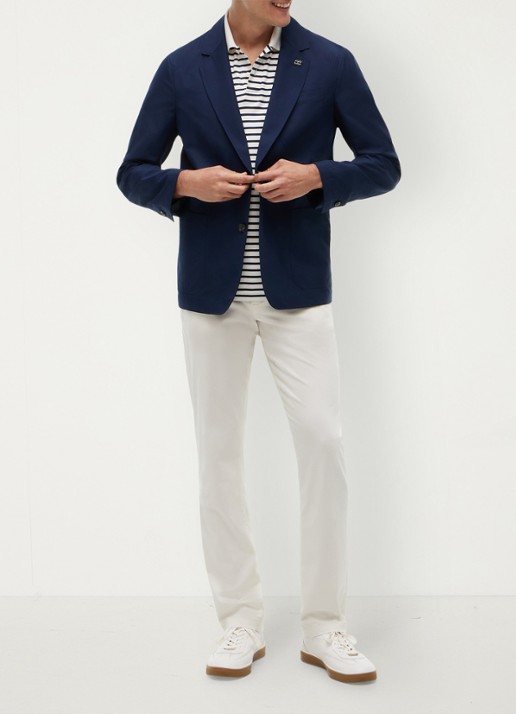 Tommy Hilfiger Straight fit chino met steekzakken - voorkant 5 ivoor