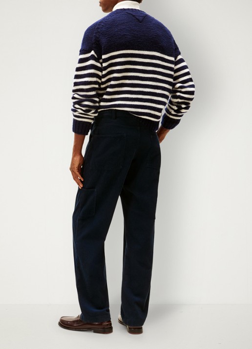 Tommy Hilfiger Straight fit chino van corduroy - achterkant donkerblauw