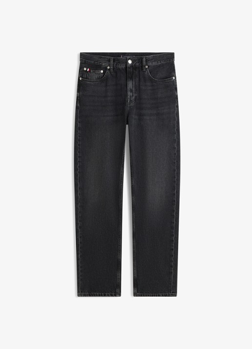 Tommy Hilfiger Straight fit jeans met donkere wassing - voorkant 3 donkergrijs