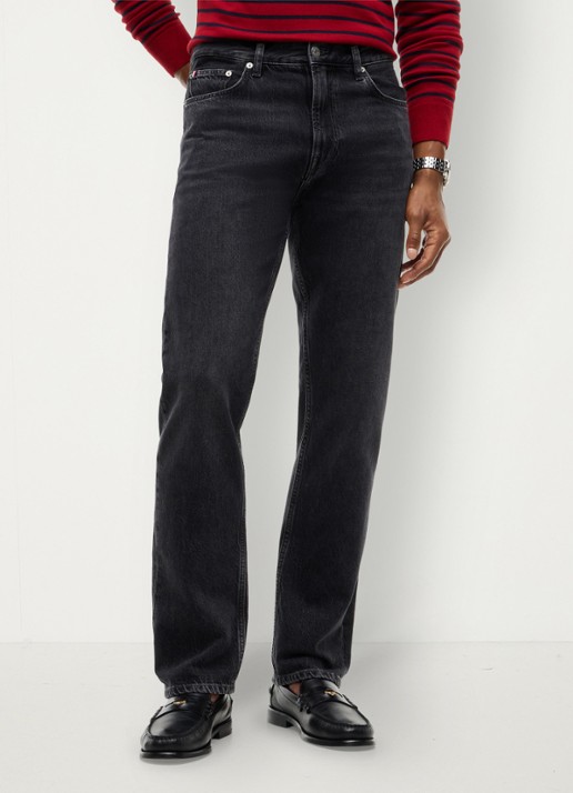 Tommy Hilfiger Straight fit jeans met donkere wassing - detail 2 zwart