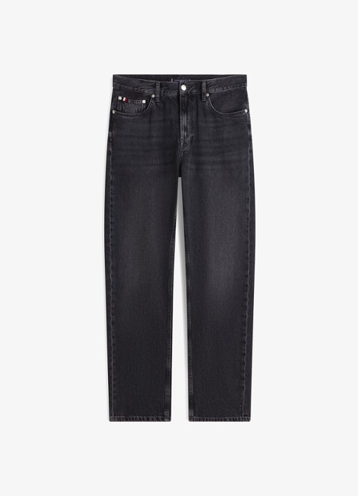 Tommy Hilfiger Straight fit jeans met donkere wassing - voorkant 5 zwart