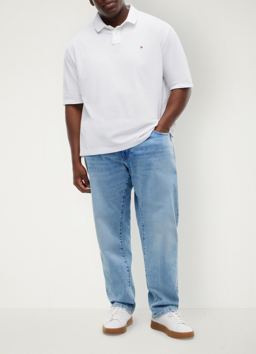 Tommy Hilfiger Straight fit jeans met lichte wassing - voorkant 5 denim