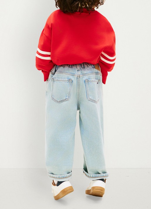 Tommy Hilfiger Straight fit jeans met medium wassing - achterkant 5 lichtblauw