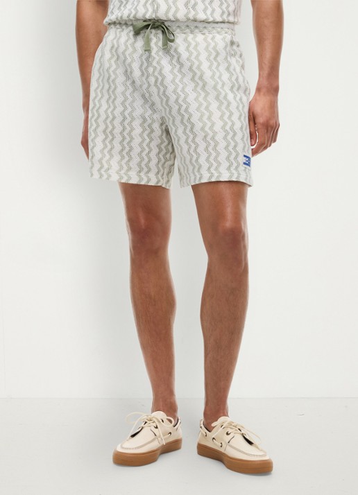 Tommy Hilfiger Straight fit korte broek met grafische print - detail 2 groen