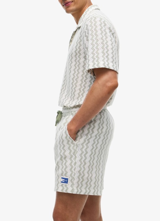 Tommy Hilfiger Straight fit korte broek met grafische print - detail 3 groen