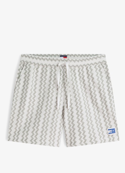Tommy Hilfiger Straight fit korte broek met grafische print - voorkant 4 groen