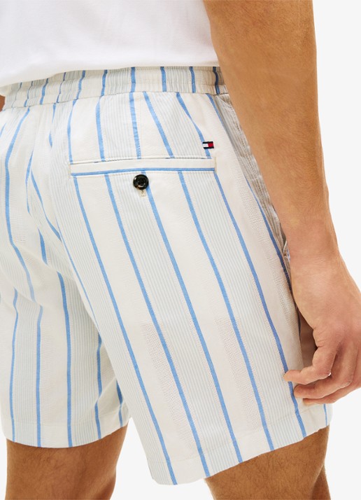 Tommy Hilfiger Straight fit korte broek met streepprint - detail 5 blauw
