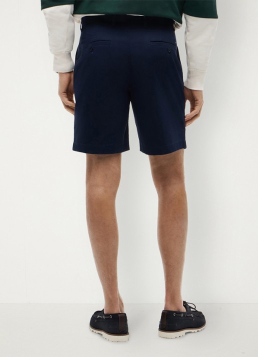 Tommy Hilfiger Straight fit korte chino in katoenblend - achterkant donkerblauw
