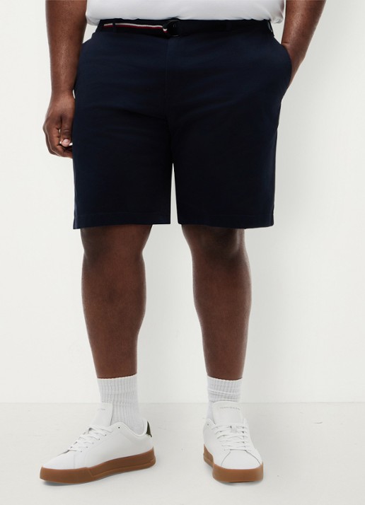 Tommy Hilfiger Straight fit korte chino in katoenblend - detail 3 donkerblauw