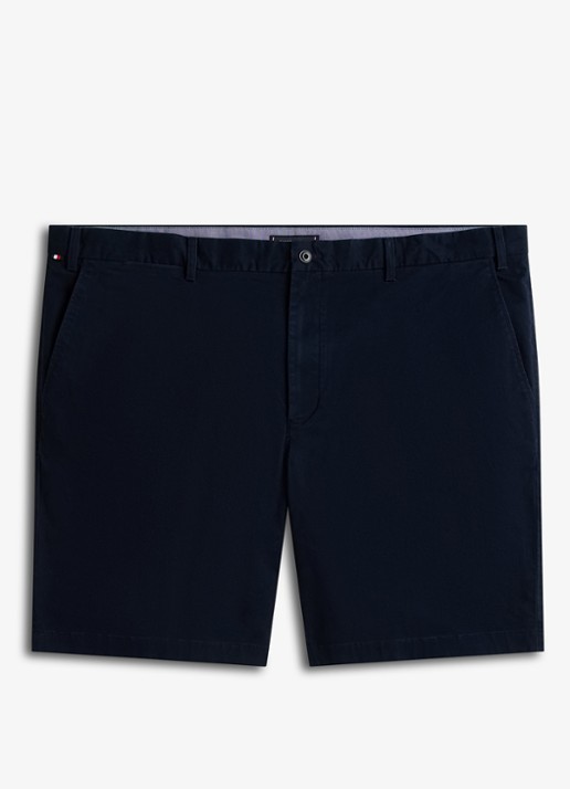 Tommy Hilfiger Straight fit korte chino in katoenblend - voorkant donkerblauw