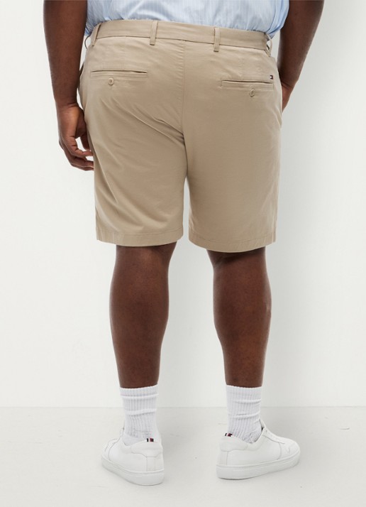 Tommy Hilfiger Straight fit korte chino in katoenblend - achterkant 3 beige