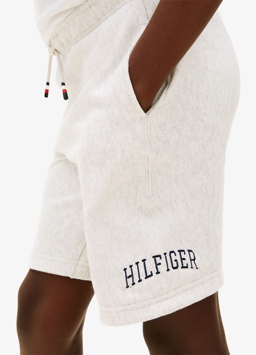 Tommy Hilfiger Straight fit korte joggingbroek met steekzakken - detail 3 lichtgrijs