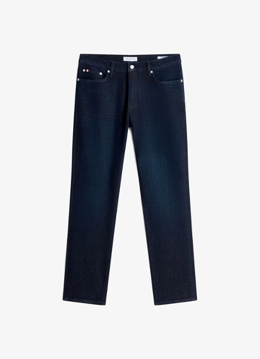 Tommy Hilfiger Straight leg jeans met steekzakken - voorkant 6 donkerblauw